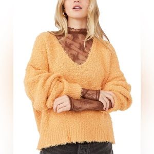 WE THE FREE ‘Theo’ Slouchy V-Neck Sweater Women’s Size Large